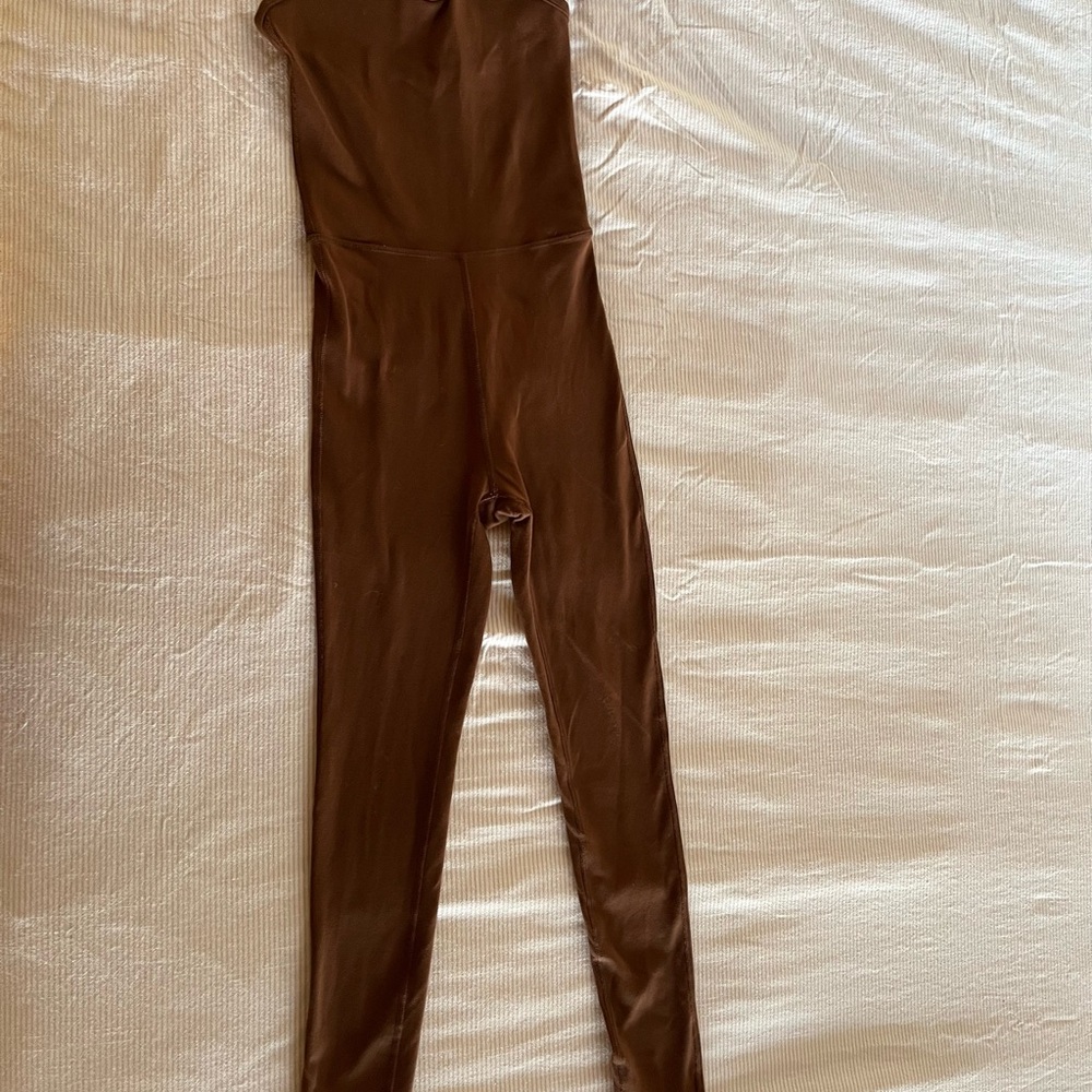 Aritzia Wilfred Free Ivy Halter Jumpsuit - Cognac Brown Size XXS